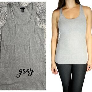 2-pc ACTIVE BASIC Scoop Neck Racerback Rib Tank Top Women Gray 2X